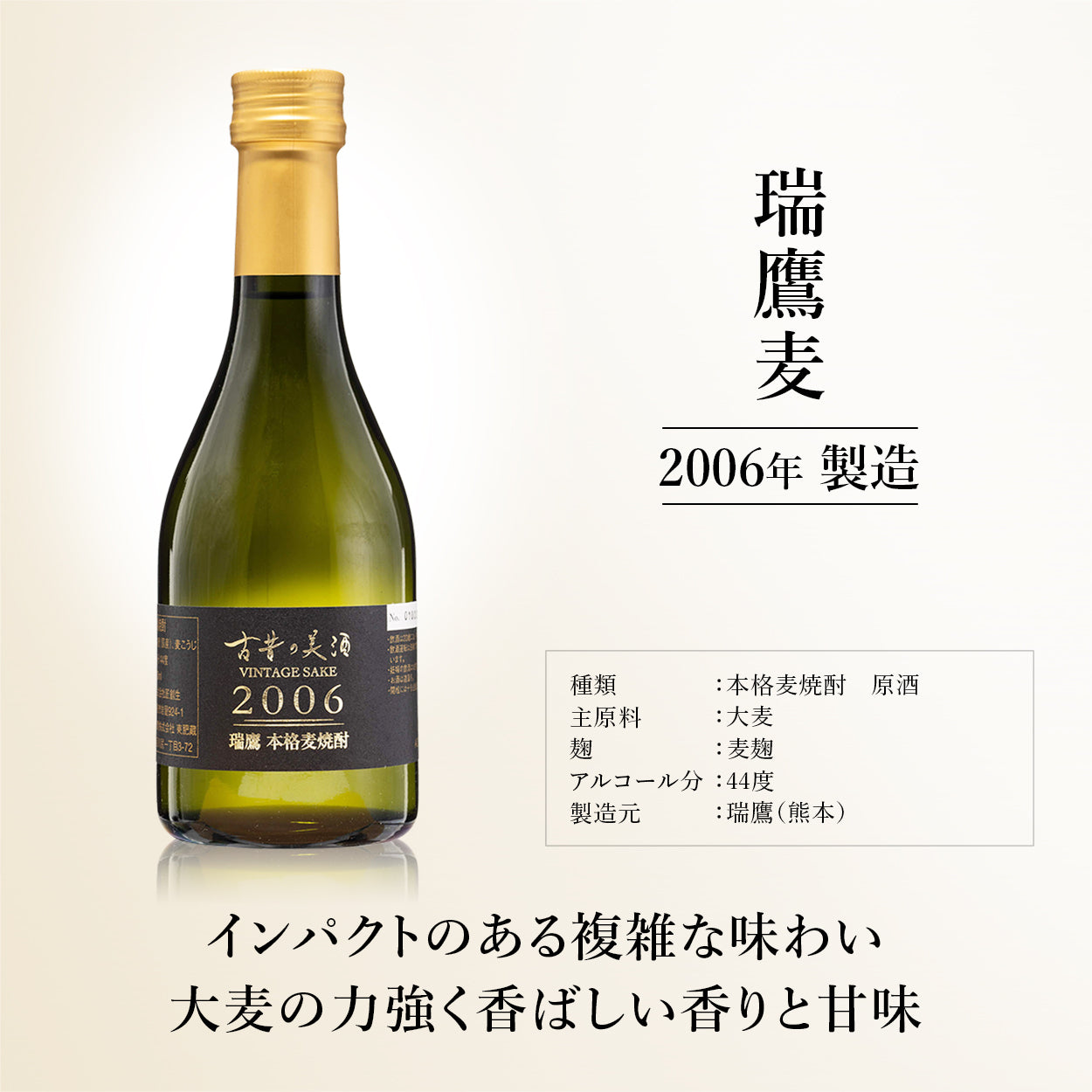 高級麦焼酎＆米焼酎飲み比べセット 長期熟成希少古酒『瑞鷹＆房